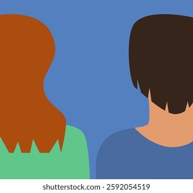 Man and woman back view