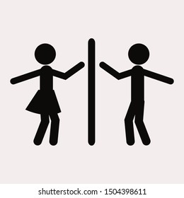 Man and woman Bathroom Icon on white background. Silhouette vector illustration use for your project.