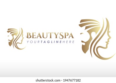 Man Woman Beauty Spa Aesthetics Logo Stock Vector (Royalty Free ...