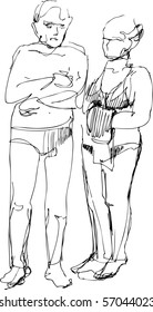 man and woman in bikini