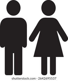 Ícone preto de homem e mulher 