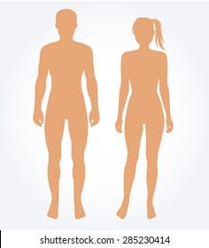 Man and woman body template. Vector illustration