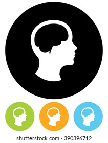 Man woman brain intellect vector icon