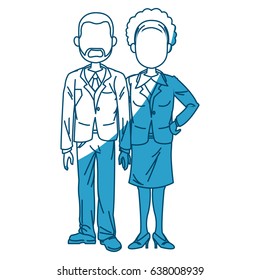 man and woman business people work