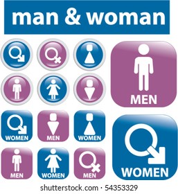 botones de hombre y mujer. vector