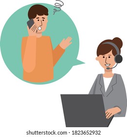 A man and woman of the call center to call