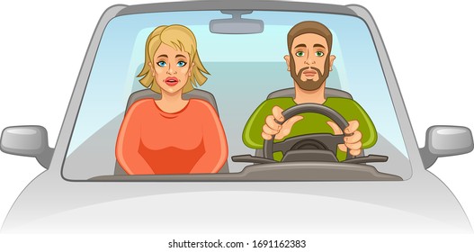 Man and woman in car