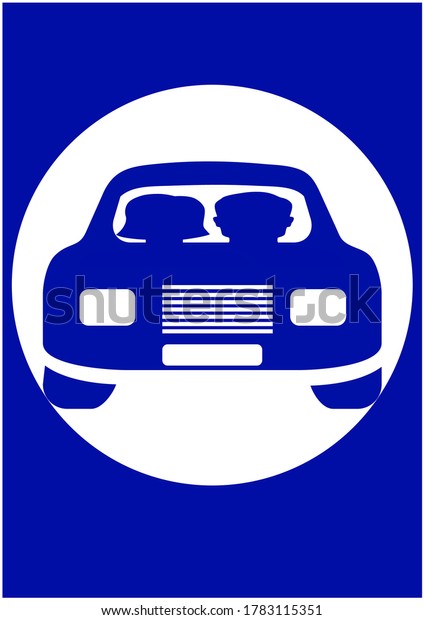 Man and woman in the car on a blue background.\
Transport. Traffic Laws. Template with place for text. Avisha.\
Booklet. Background vector\
image.