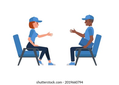 Man and woman carrying boxes. Delivery people holding a parcel package character vector design.