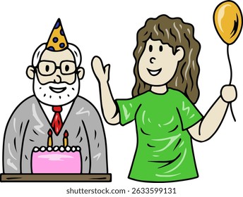 Man and Woman Celebrating Birthday