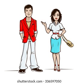 Man and woman characters. vector format