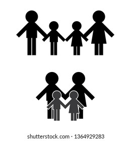 Man Woman and Child icon flat vector illustration. Family concept.