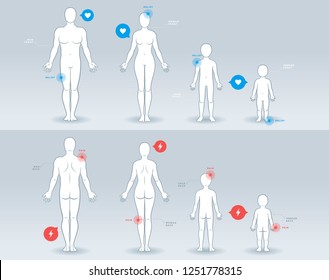 Back and front silhouettes of female human body. Anatomy. Medical and  scientific concept. Illustration, vector 25464322 Vector Art at Vecteezy