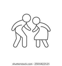 Man and woman clash line icon