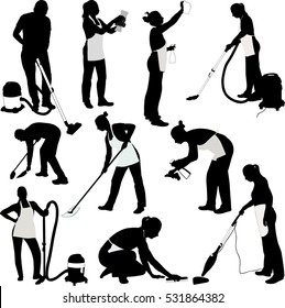 5,238 Woman Cleaning Silhouette Images, Stock Photos & Vectors 