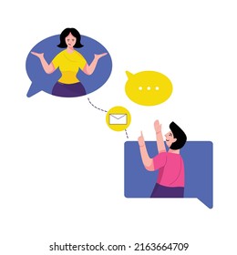 Man and Woman communication illustration