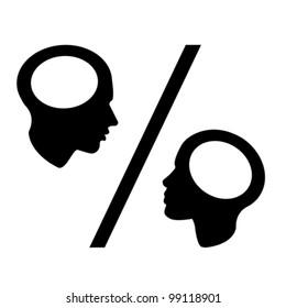 Man and Woman Concept Percent, vector