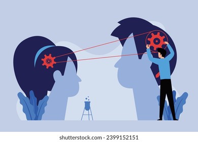 Man and woman connection 2d vector illustration concept