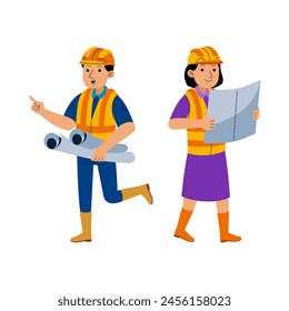 Hombre y mujer Ingeniero de construcción Profesión