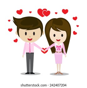 man and woman couple hold hands vector 