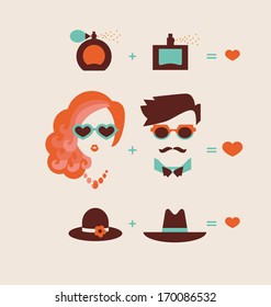 Man And Woman Couple In Love Vector Illustration Eps 10