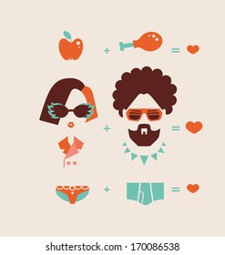 man and woman couple in love vector illustration eps 10