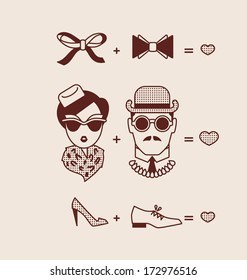 man and woman couple in love vector illustration eps 10