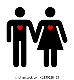 Man and Woman Couple Pictogram