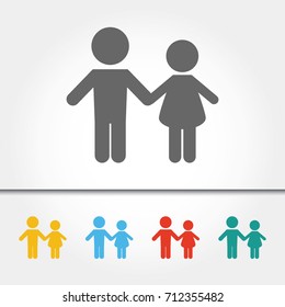 Man and Woman Couple Single Icon Vector Illustration