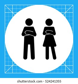 Man and Woman with Crossed Arms Icon