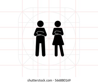 Man And Woman With Crossed Arms Icon