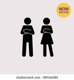 Man And Woman With Crossed Arms Icon