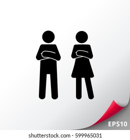 Man And Woman With Crossed Arms Icon