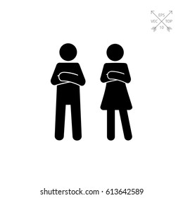 Man and Woman with Crossed Arms Icon