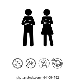 Man And Woman With Crossed Arms Icon