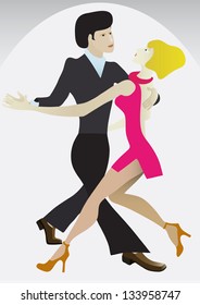 Man and woman dancing.