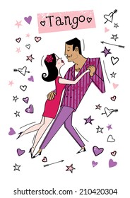 Man and woman are dancing tango.
