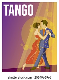 man and woman dancing tango poster concept EPS10