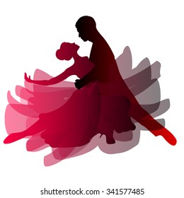 Man and woman dancing tango. Vector illustration