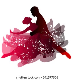 Man and woman dancing tango. Vector illustration