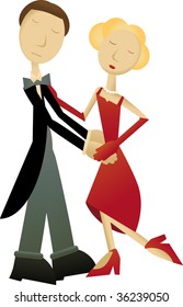 Man and Woman Dancing with their eyes closed