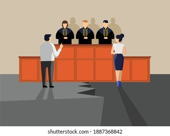 Man and woman divorce at the court