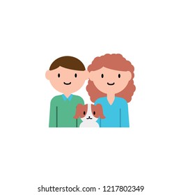 man, woman, dog cartoon icon. Element of family cartoon icon for mobile concept and web apps. Detailed man, woman, dog icon can be used for web and mobile