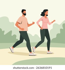 A man and woman are doing work out at the city park