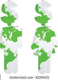hombre y mujer con dólar