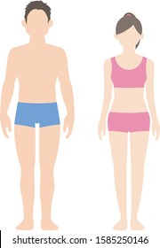 Man and woman dressed in the underwear