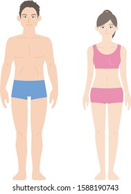 Man and woman dressed in the underwear