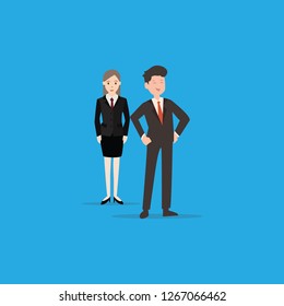 Man and woman employee flat design