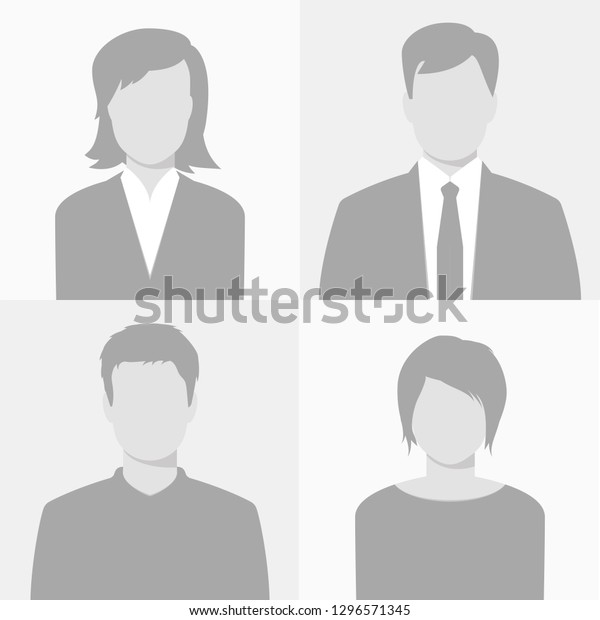 Man and woman empty avatars set (casual and\
business style). Vector photo placeholder for social networks,\
resumes, forums and dating sites. Male and female \