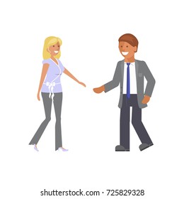 Man and woman expression. Character creation. Full length and different face and body emotion portraits on white background. Build your own design. Vector illustration eps 10